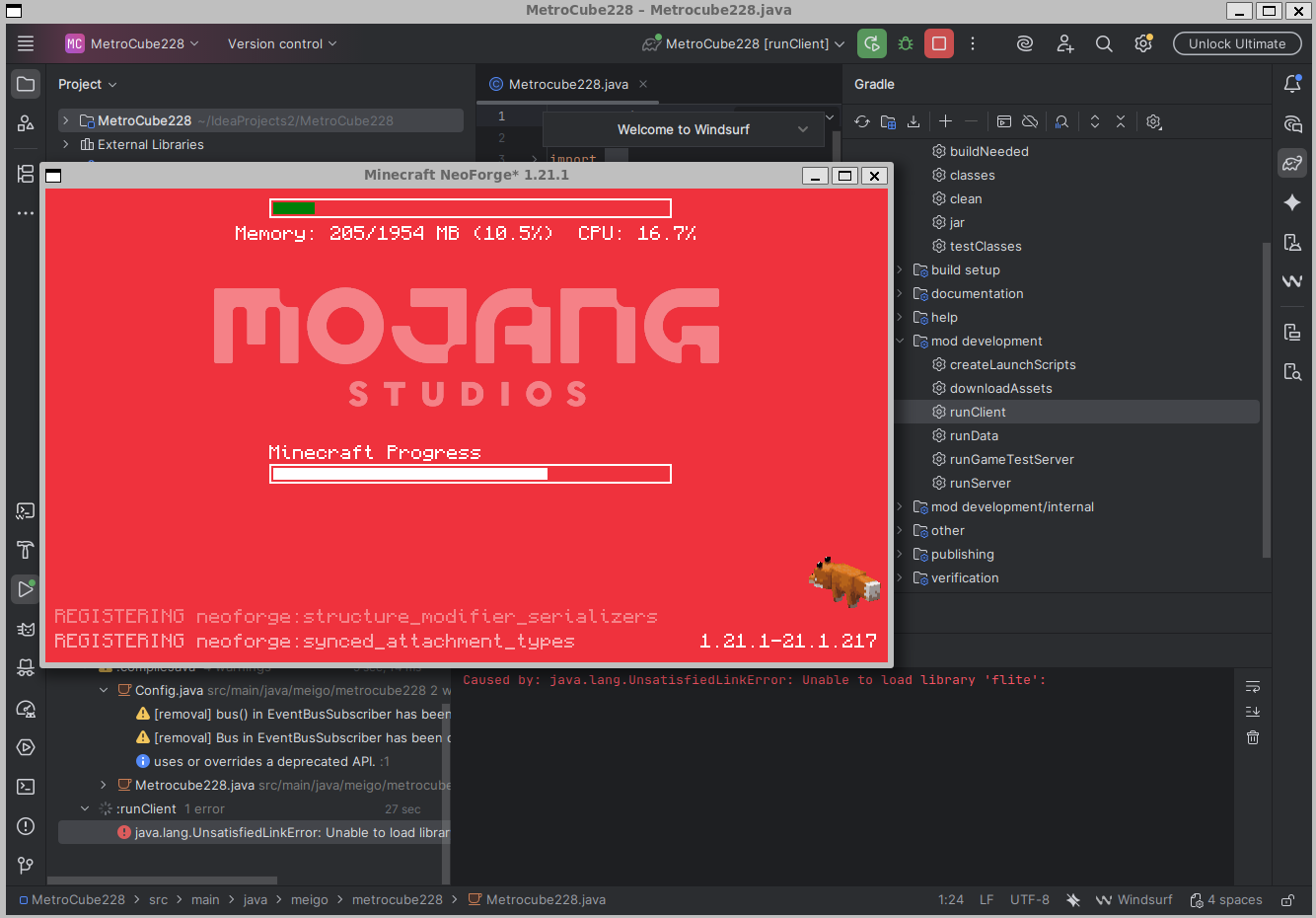 Запуск runClient